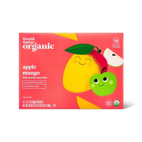 Organic Applesauce Pouches - Apple Mango - 12Ct - Good & Gather™ : Target