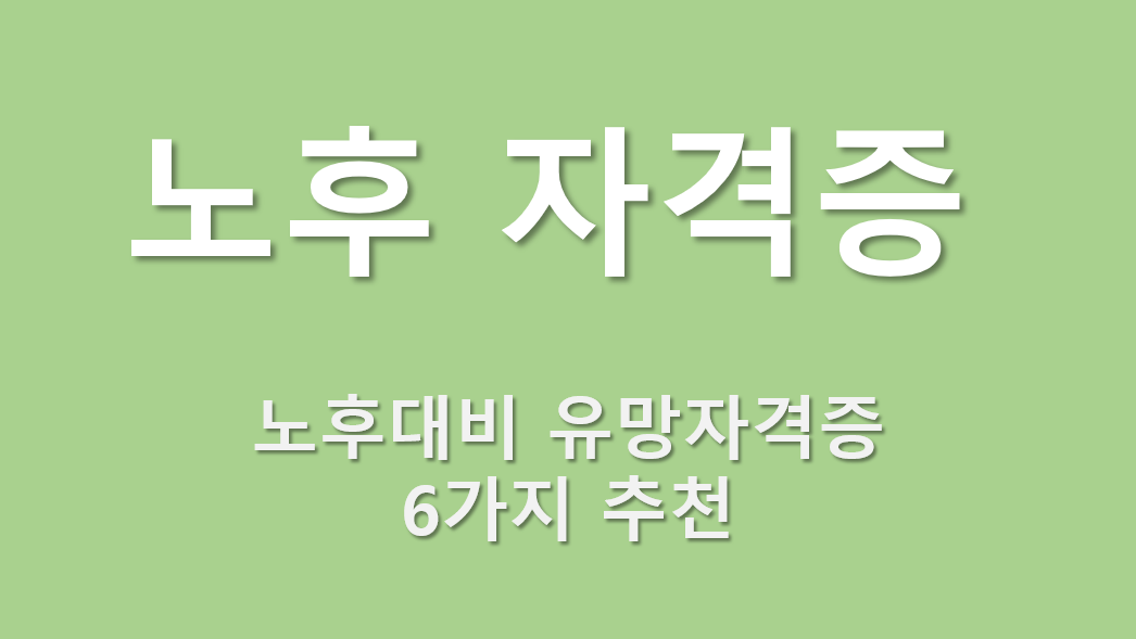 노후대비 유망자격증 6가지 추천해드려요 :: 서울 경기 제주 부산 대구 광주 대전 정보 모음