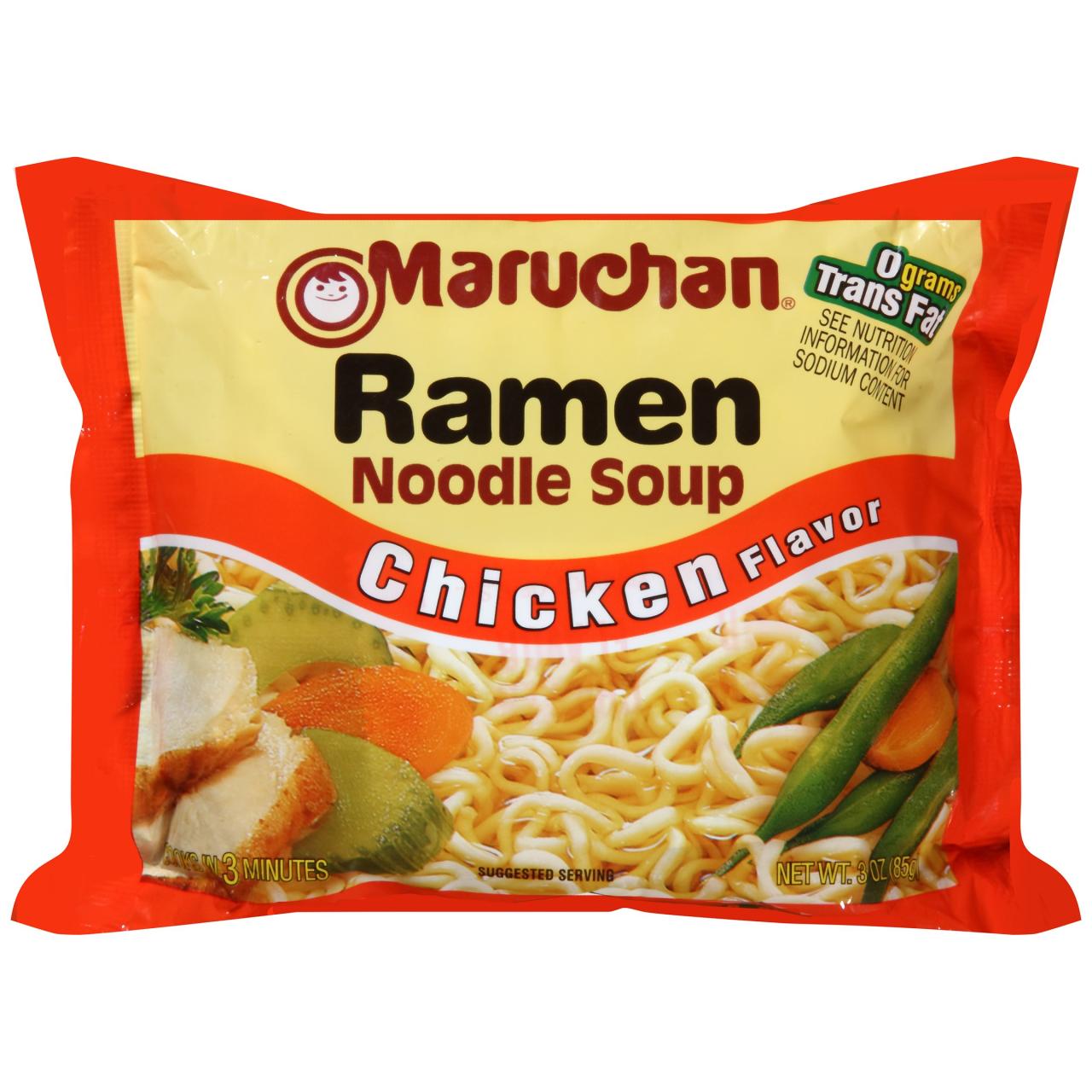 Amazon.Com : Maruchan Ramen Chicken Flavor Noodle Soup,(Pack Of 12),3 Oz  Each : Grocery & Gourmet Food