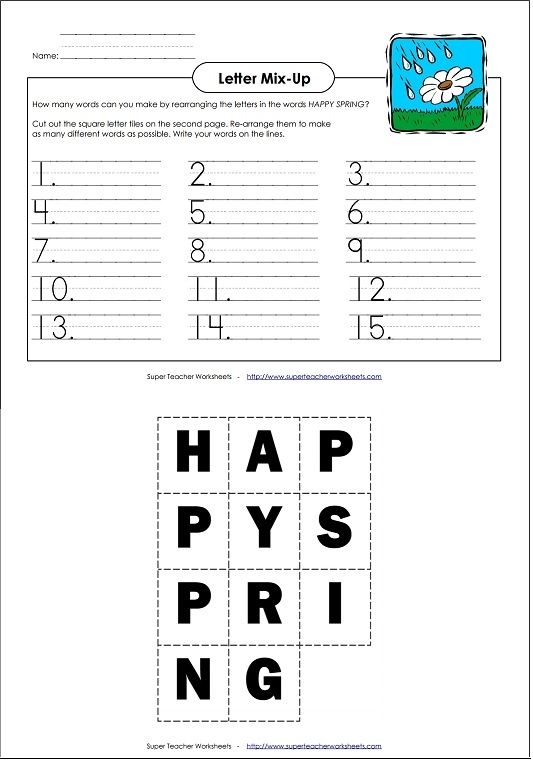Spring Primary Letter Mix Up | Super Teacher Worksheets, Lettering, Teacher  Worksheets
